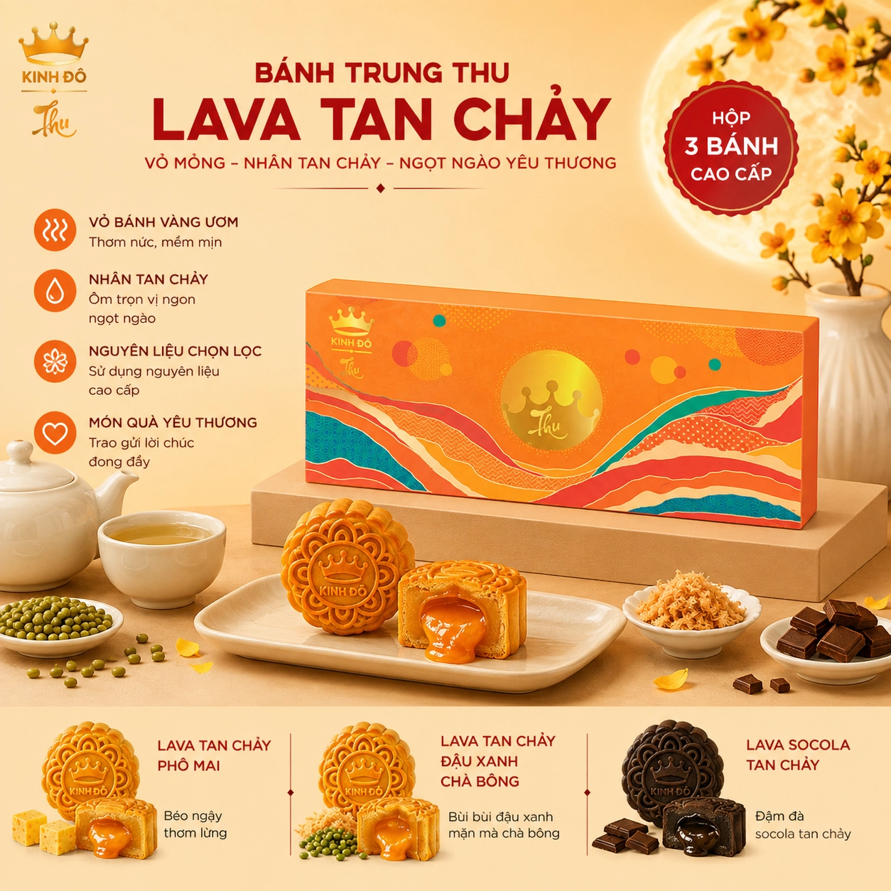 HỘP LAVA TRỨNG CHẢY 3 BÁNH 3 HỘP LAVA TRỨNG CHẢY 3 BÁNH